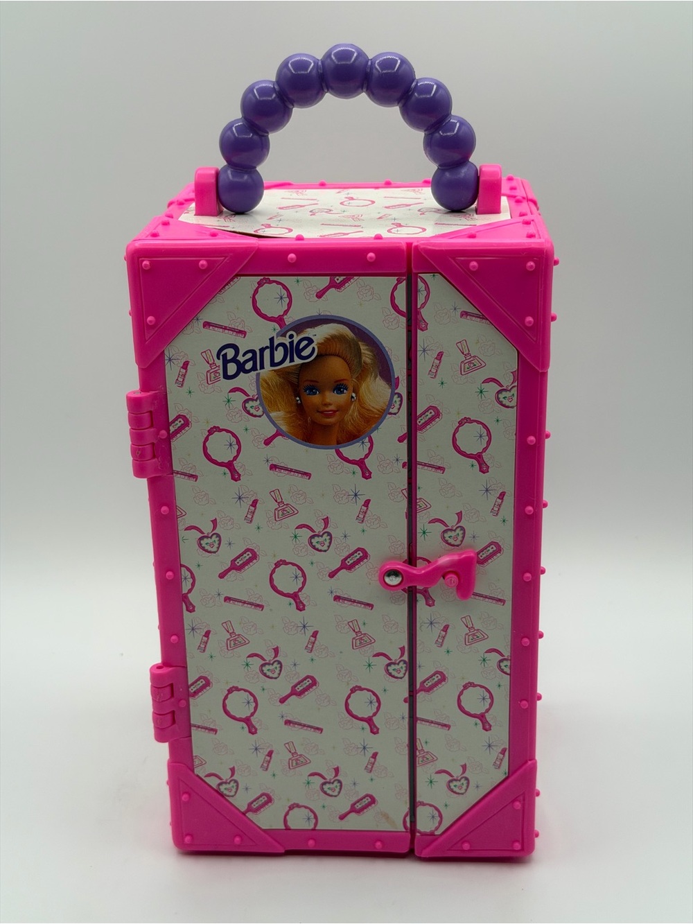 Vintage Barbie Glamour On The Go Carry Case Hot Pink - Tested - Picture 9 of 16